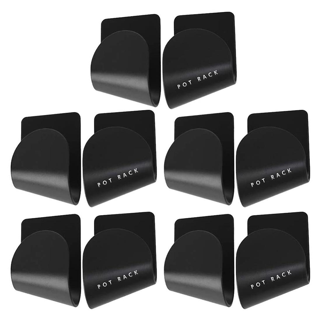 5 Pairs Of Wall-mounted Pot Lid Racks Plastic Storage Racks Black