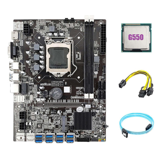 B75 Eth Mining Motherboard 8xpcie to Usb+g550 Cpu+sata3.0 Serial Port