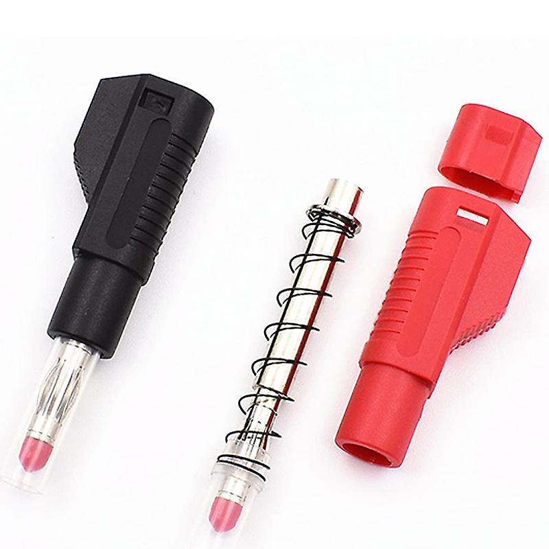 10 Sets Retractable Sheath 4mm Banana Plug Connectors Plugs Adapter