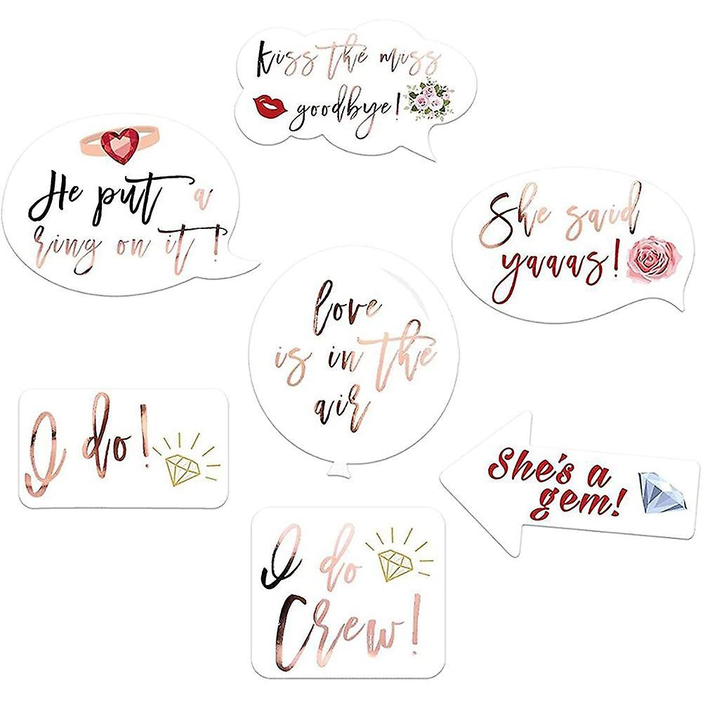 Wedding Photo Props Rose Gold,23 Pcs Hen Party Photo Booth Props