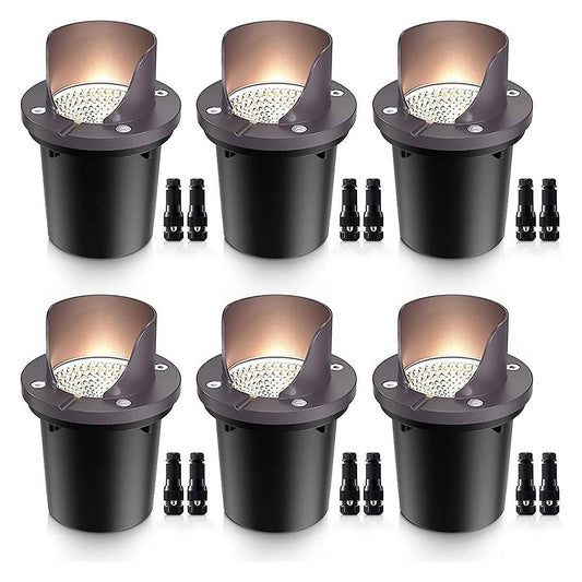 6pcs Low Voltage Landscape Lights Waterproof Outdoor In-ground Lights