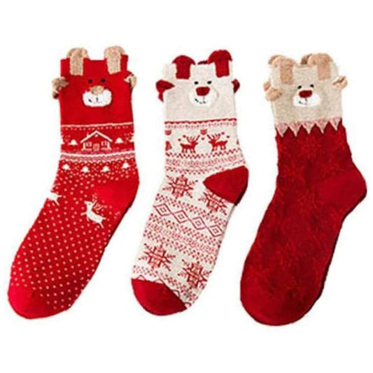 3 Pairs Floor Socks Coral Fleece Socks C