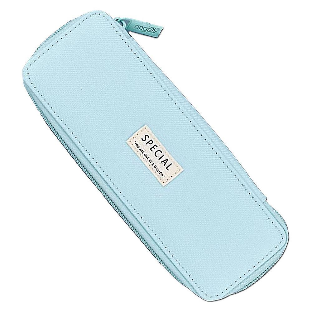 Angoo Canvas Pencil Case,stylish Simple Pencil Bag Cyan