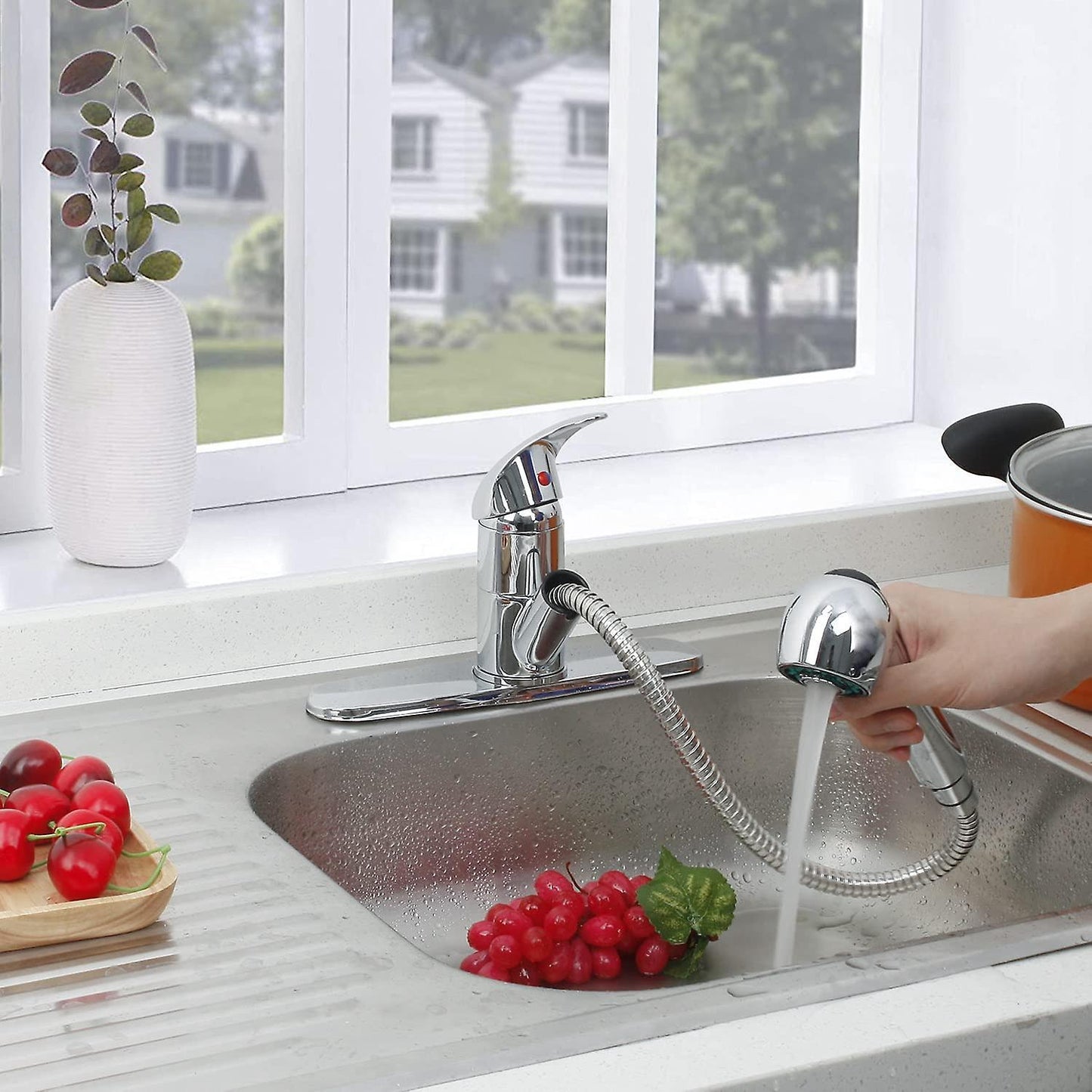 Kitchen Sink Faucet with Pull Down Sprayer, Kitchen Sink Faucet