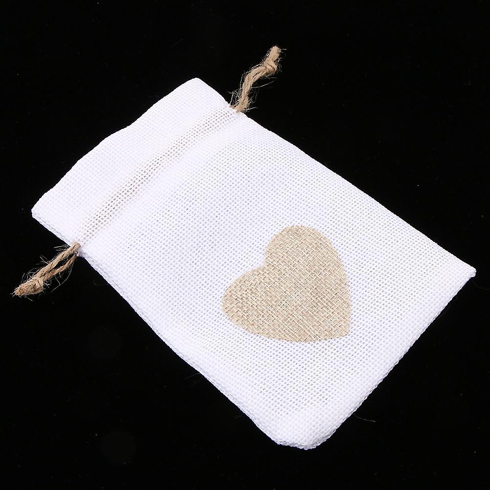 12pcs Chinese Style Linen Bag Candy Bag Sachet Bundle Bag White