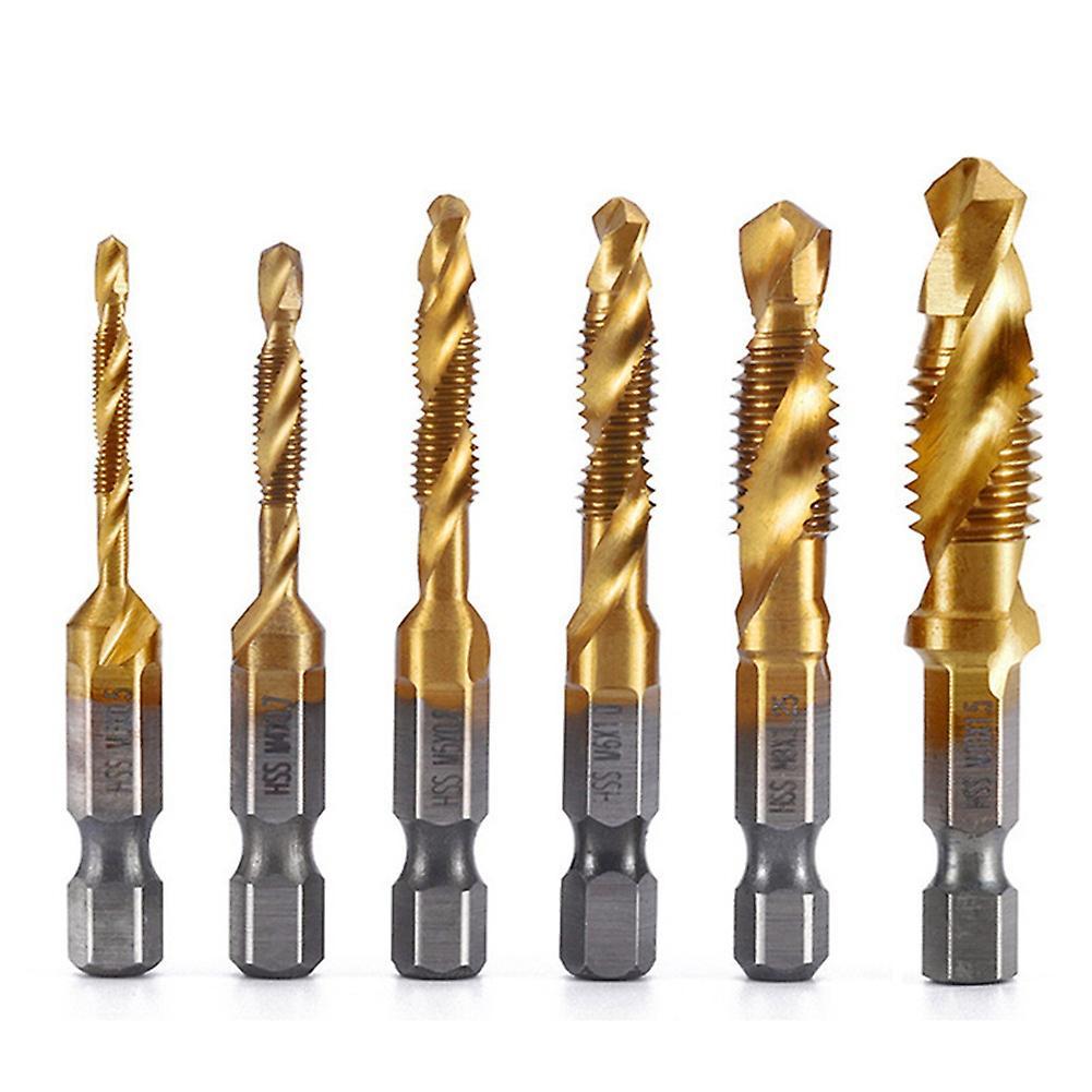Drill Tap Bit, 6 Pack Combination Drill Tap Bit Set Screw Tapping Sae