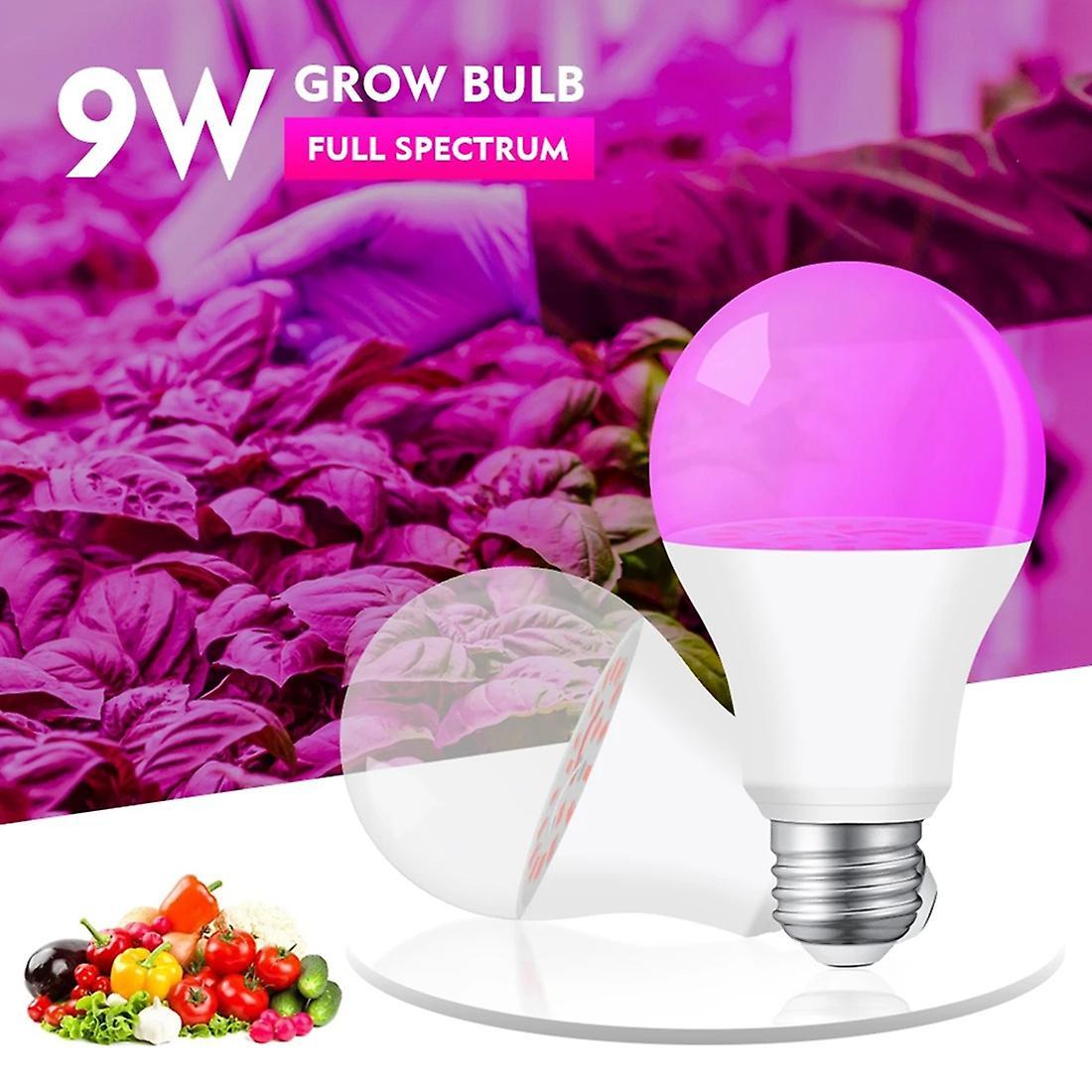2pcs 18led 9w E27 Growing Bulbs for Indoor Hydroponics Flowers Plants