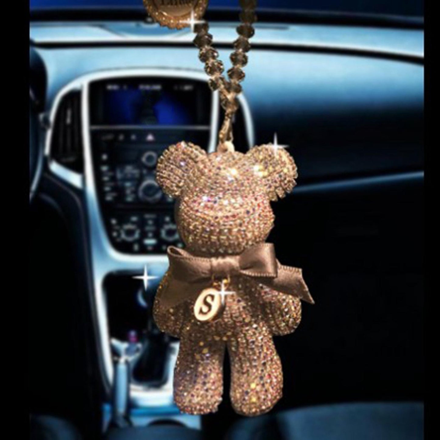 Diamond-encrusted Bear Car Pendant Mirror Pendant Interior Mount