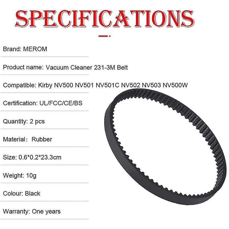 2 Pack Belts for Shark Nv501,nv502,the Rotator Lift-away Vacuum Parts
