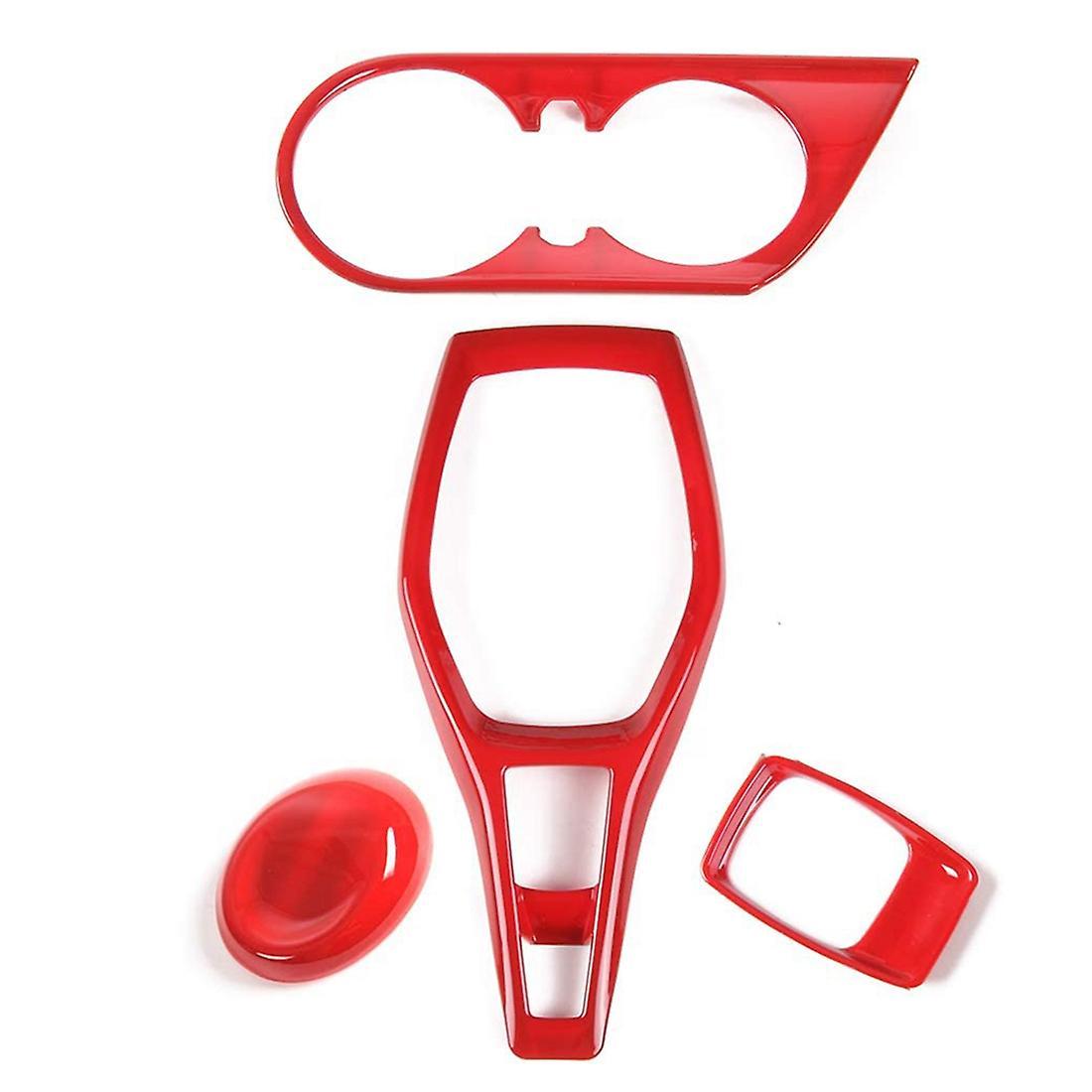 Center Console Gear Shift Panel Kit for Chevrolet Camaro,red