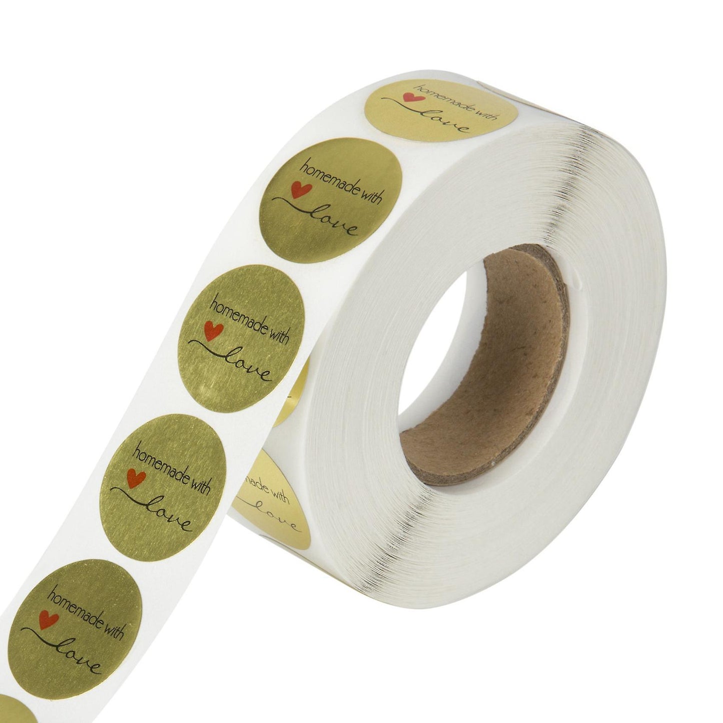 1 Inch Gold Foil Homemade with Love Stickers/500 Labels Per Roll