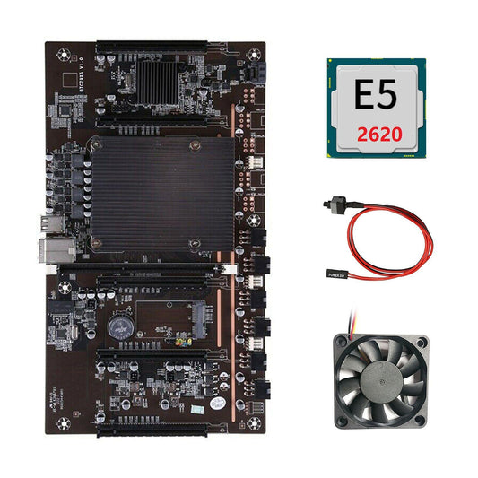 Btcx79 H61 Mining Motherboard with E5 2620 Cpu+fan+switch Cable Ddr3