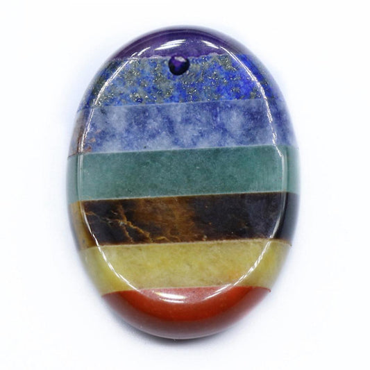 7 Chakra Energy Rainbow Natural Palm Stones Natural Gem Pocket,b