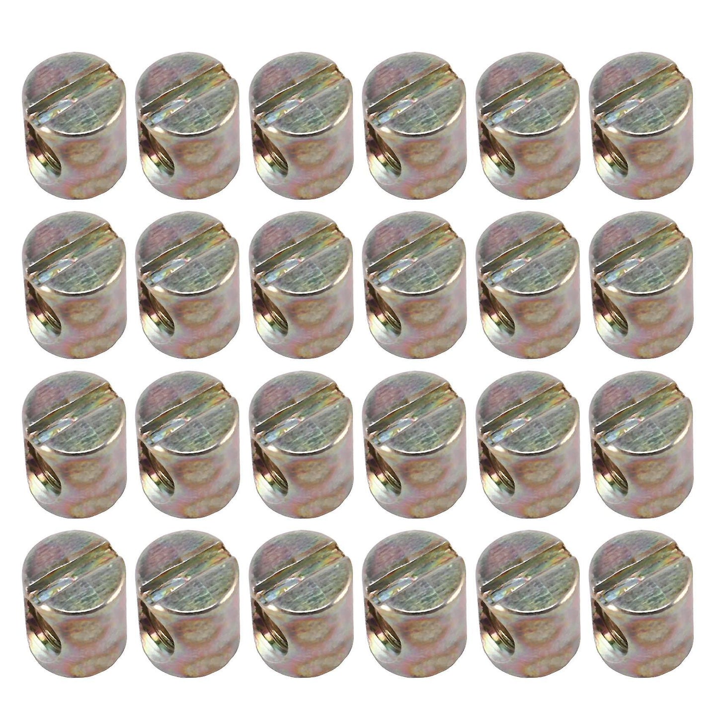 24 Pieces M6 Barrel Nuts Cross Dowels Slotted Nuts for Furniture Beds
