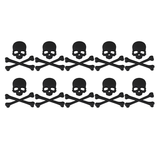 Skull Bone Diseno 3d Motocicleta Coche Emblema Adhesivo Negro