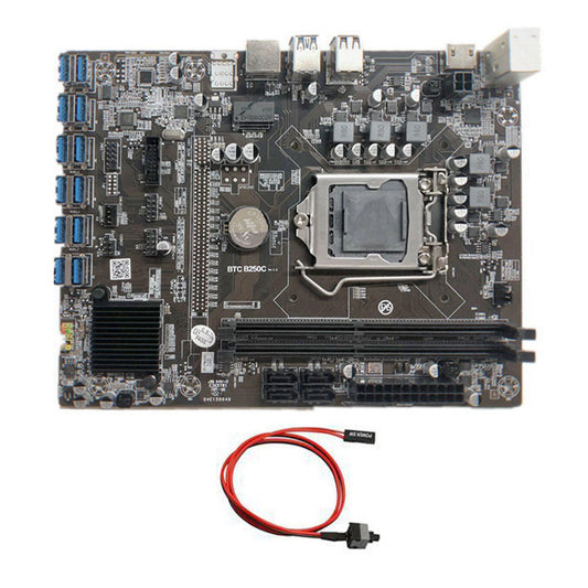 B250c Btc Mining Motherboard+switch Cable 12xpcie to Usb3.0 Gpu Slot