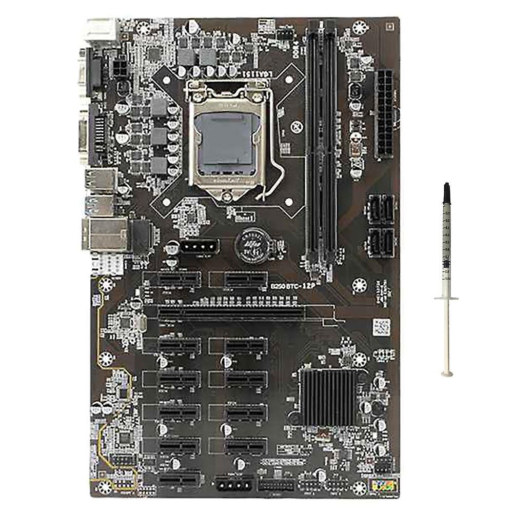 B250 Btc Mining Motherboard with Cpu Thermal 12 Pci-e Graphics Card