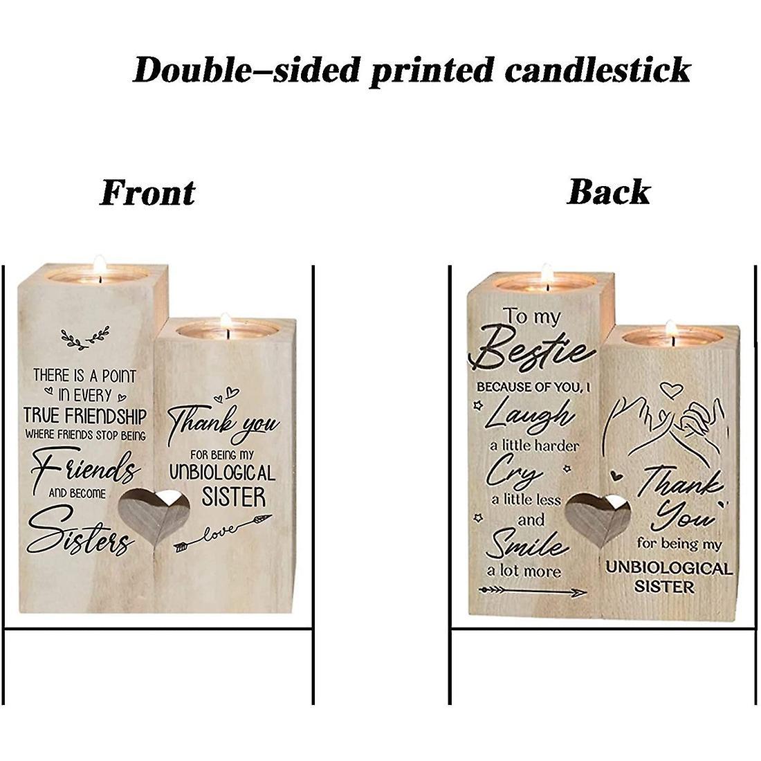 Double-sided Printed Candle Holder-birthday Gift for Best Friend