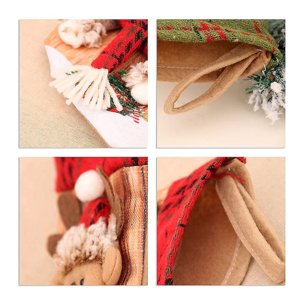 Christmas Stocking Santa Claus Candy Sock Bag Hanging Decor Gift, B