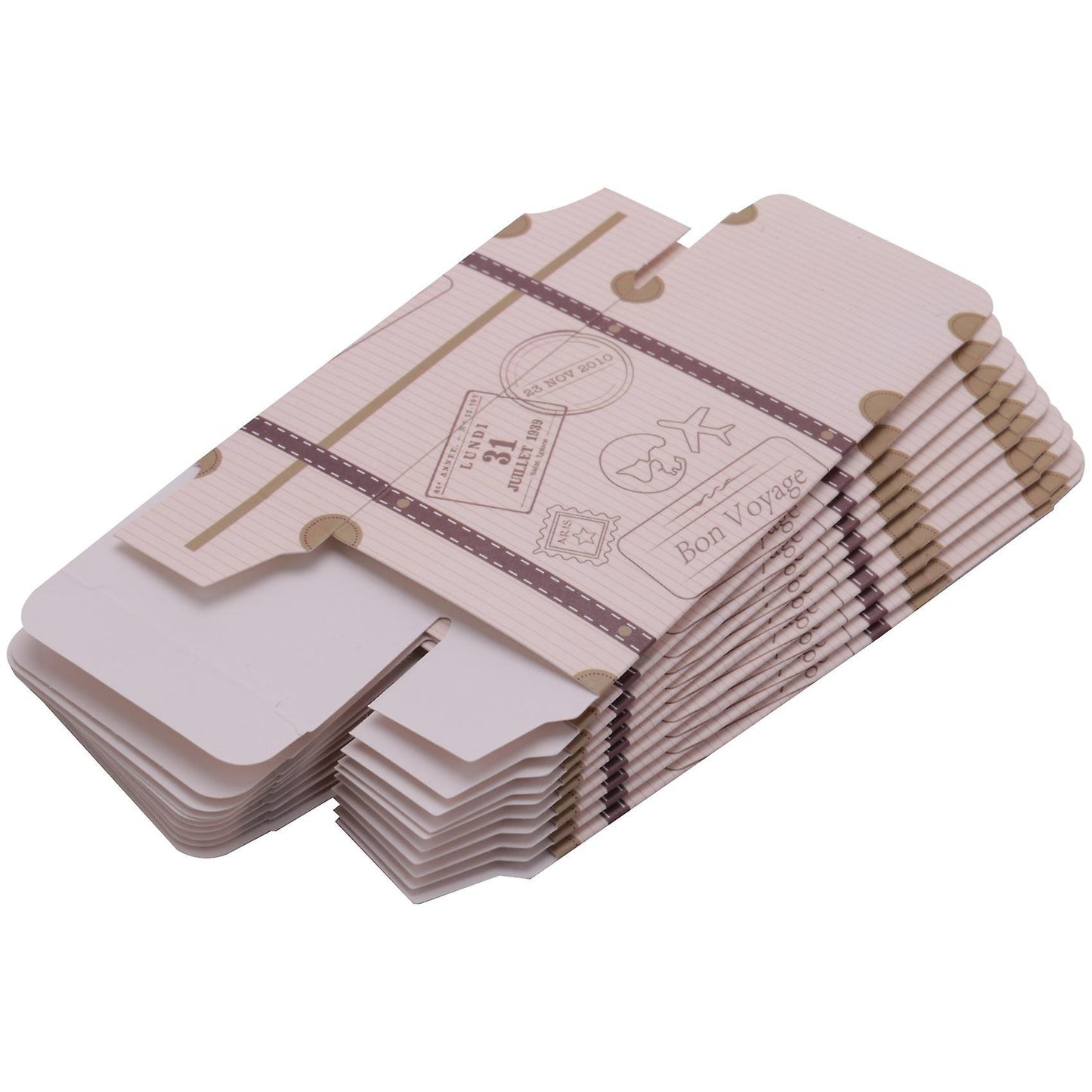 10 Sets Creative Mini Suitcase Design Candy Box Packaging Carton