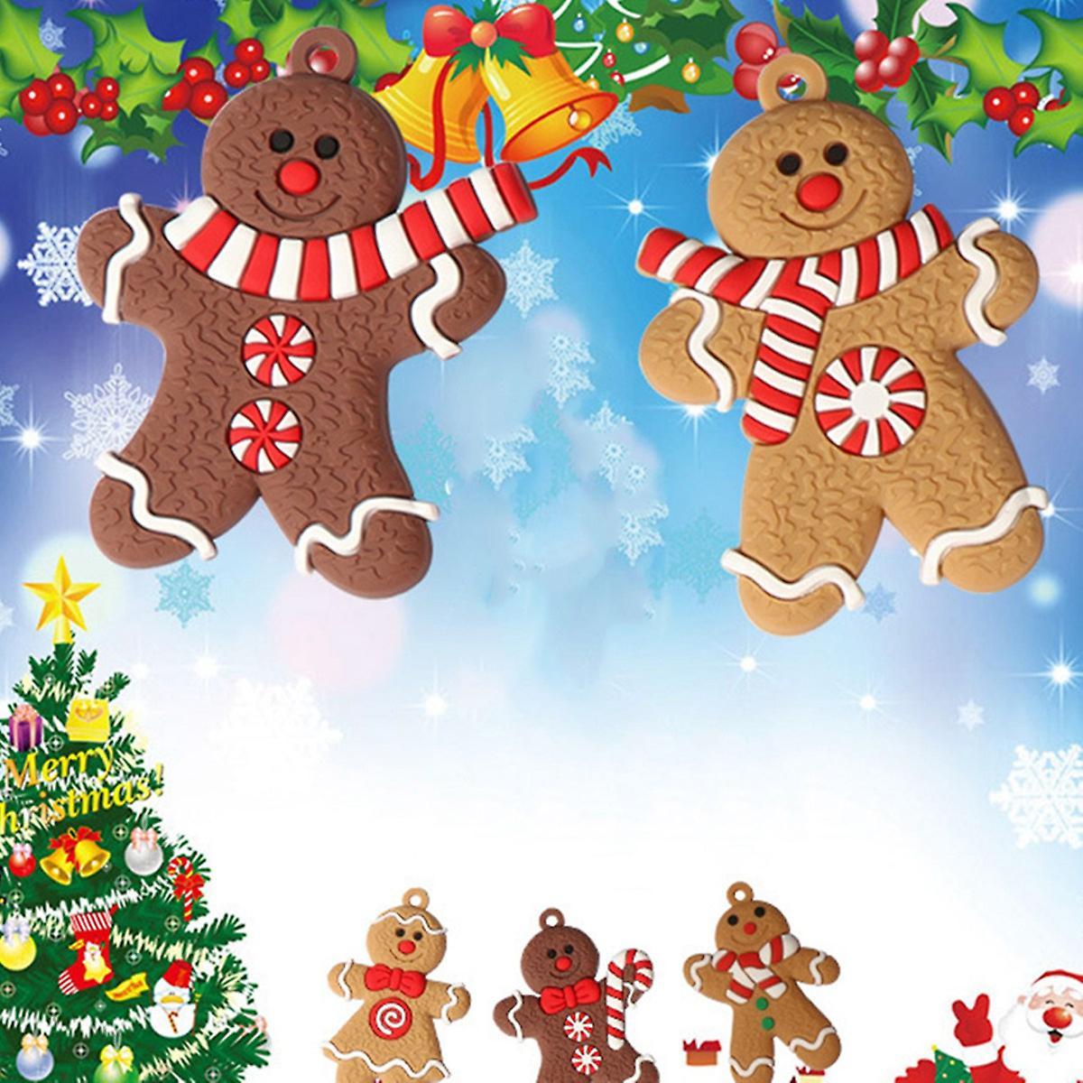 12pcs Gingerbread Man Christmas Tree Ornaments Xmas Soft Room Decor B
