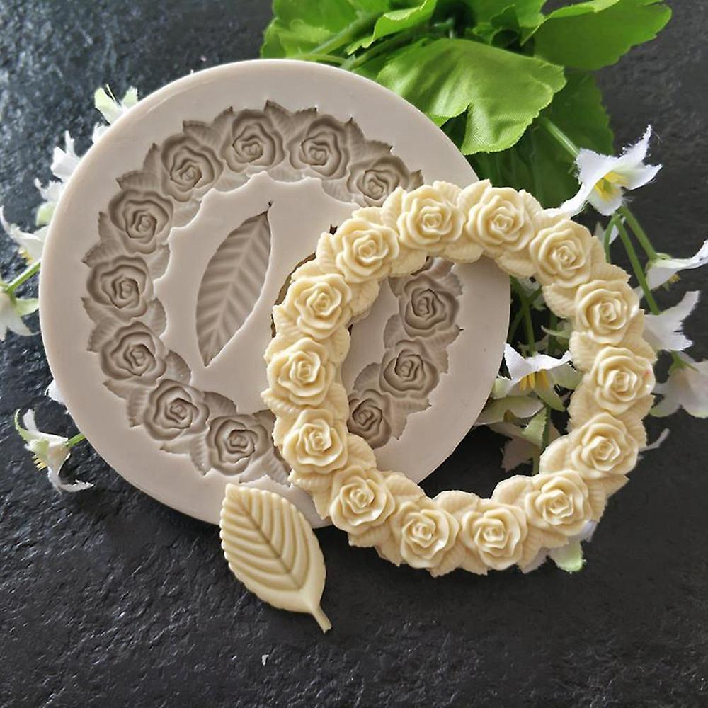 2pcs Rosette Leaves Silicone Mold Cake Diy Sugar Baking Mold