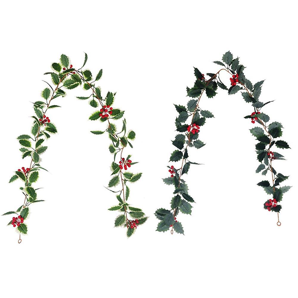 Christmas Garland Winter Red Berries Xmas Party-light Green