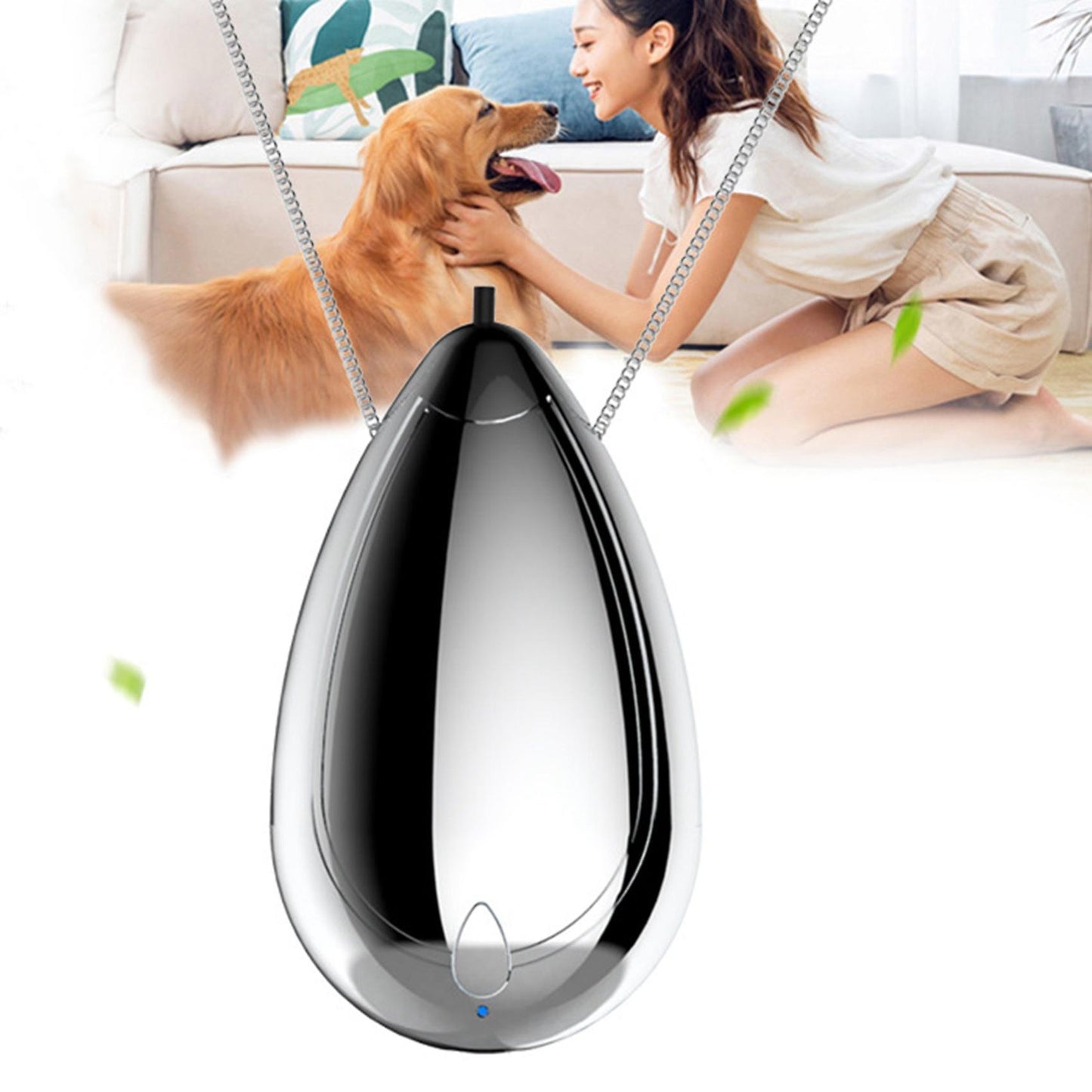 Mini Wearable Air Purifier, Personal Travel Size Air Purifier, Silver