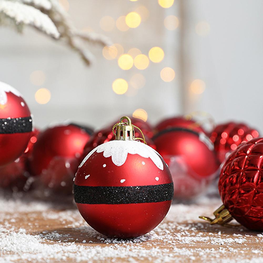 12 Pcs Glitter Christmas Tree Ball Ornaments Baubles Colorful A