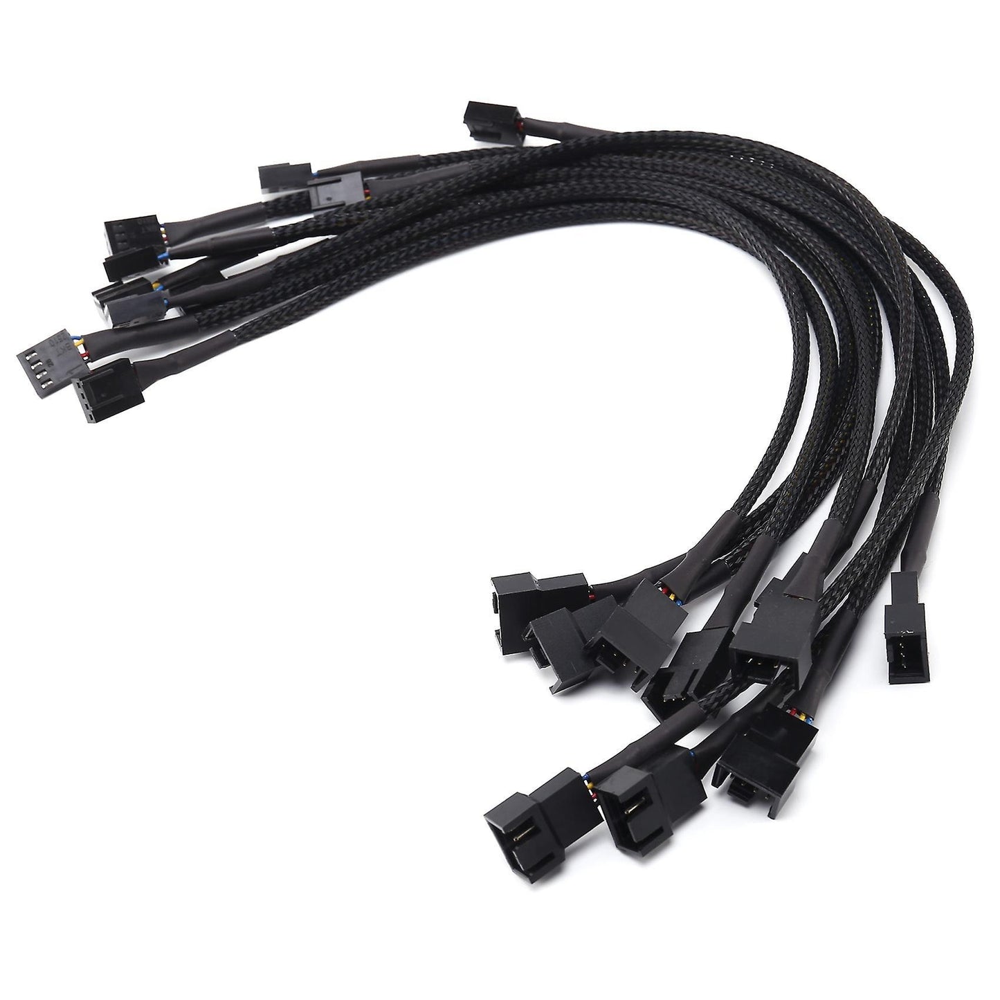 10pcs 4 Pin Pwm Fan Extension Power Cable Connector Case