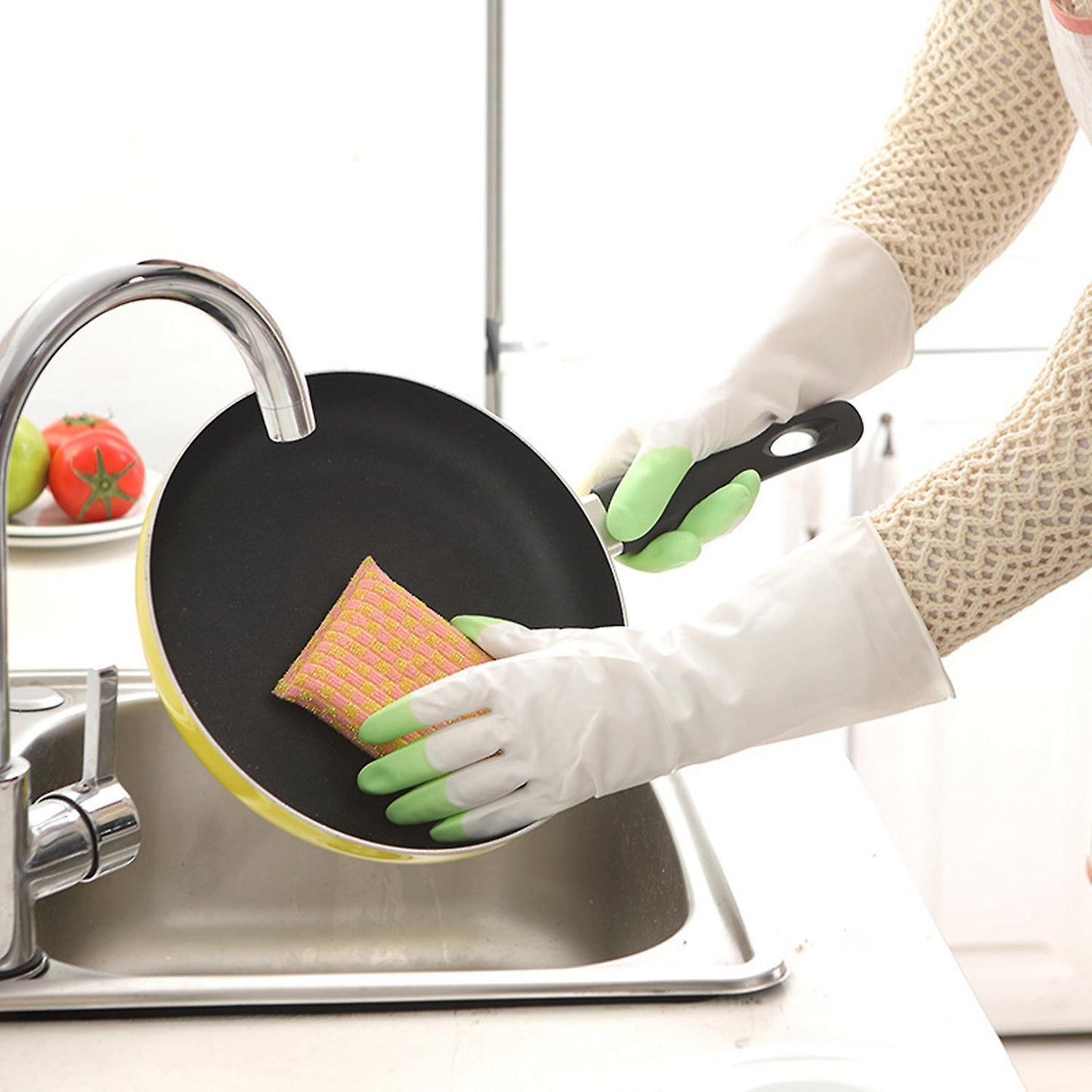Kitchen Silicone Cleaning Gloves for Household Rubber Gloves Blue
