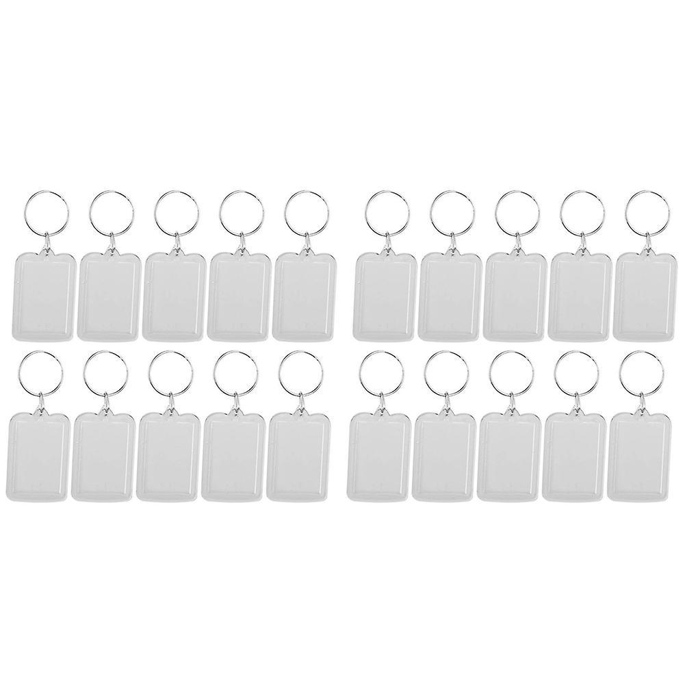 10pcs Porte-cles Anneau Diy Cadre Photo Vierge Rectangle 3.3x5cm