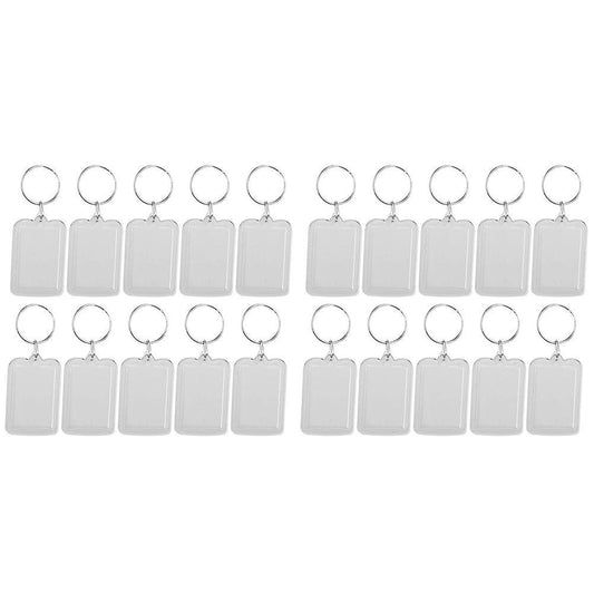 10pcs Porte-cles Anneau Diy Cadre Photo Vierge Rectangle 3.3x5cm