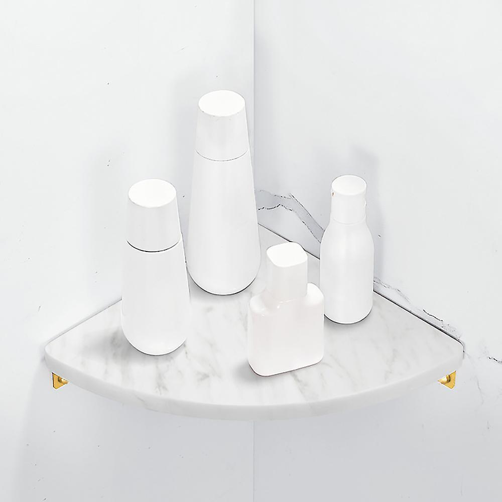1pcs Marble Aluminum Triple-cornered Shelf Bathroom Shelf White