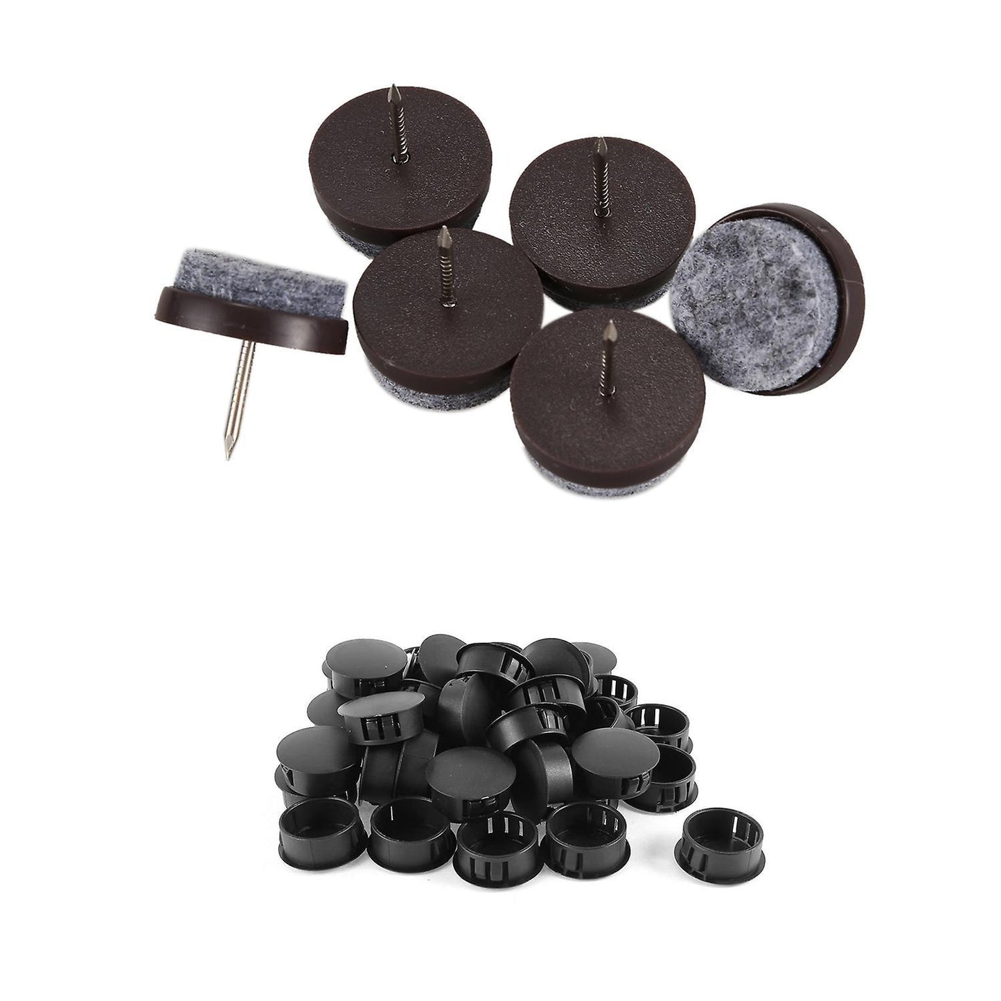 50pcs Chair Leg Floor Felt Pad Skid Glide Diy Nail Protectors 22mm