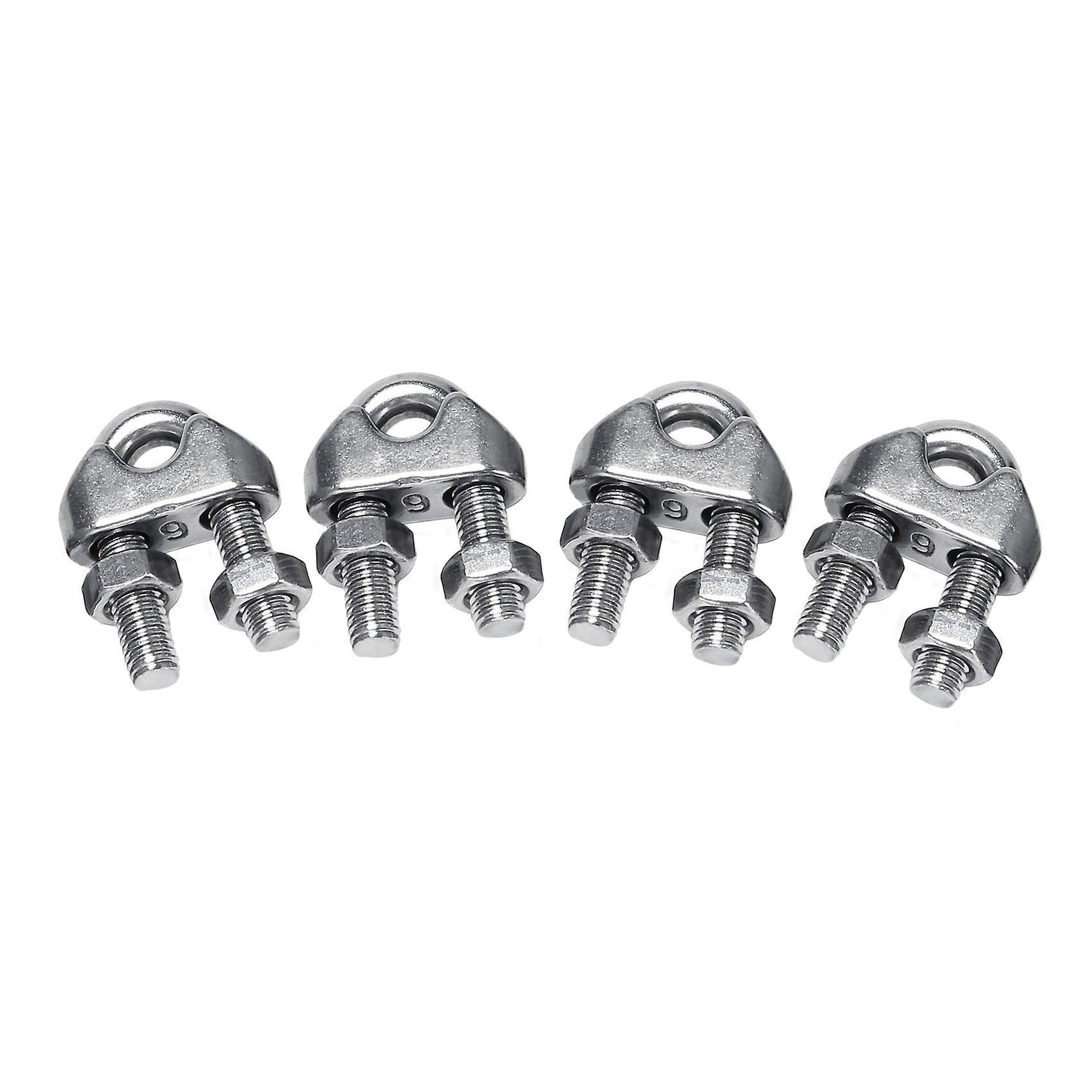 M6 1/4 Inch U-shape Bolt Saddle Clamps Cable Wire Rope Clips 4 Pcs