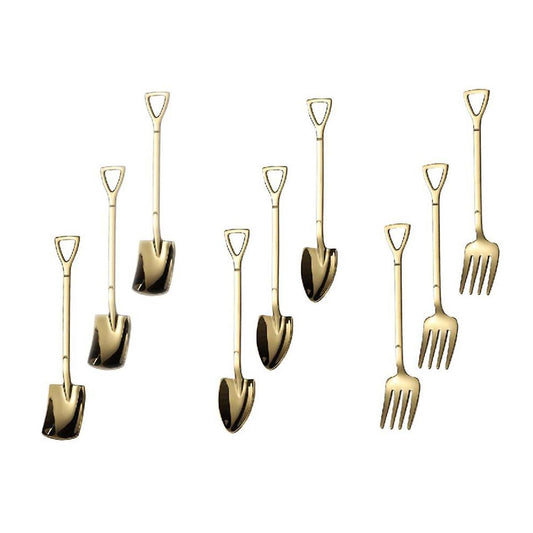 9 Pcs Shovel Spoon Fork Shovel Coffee Spoon Shovel Handle Dessert
