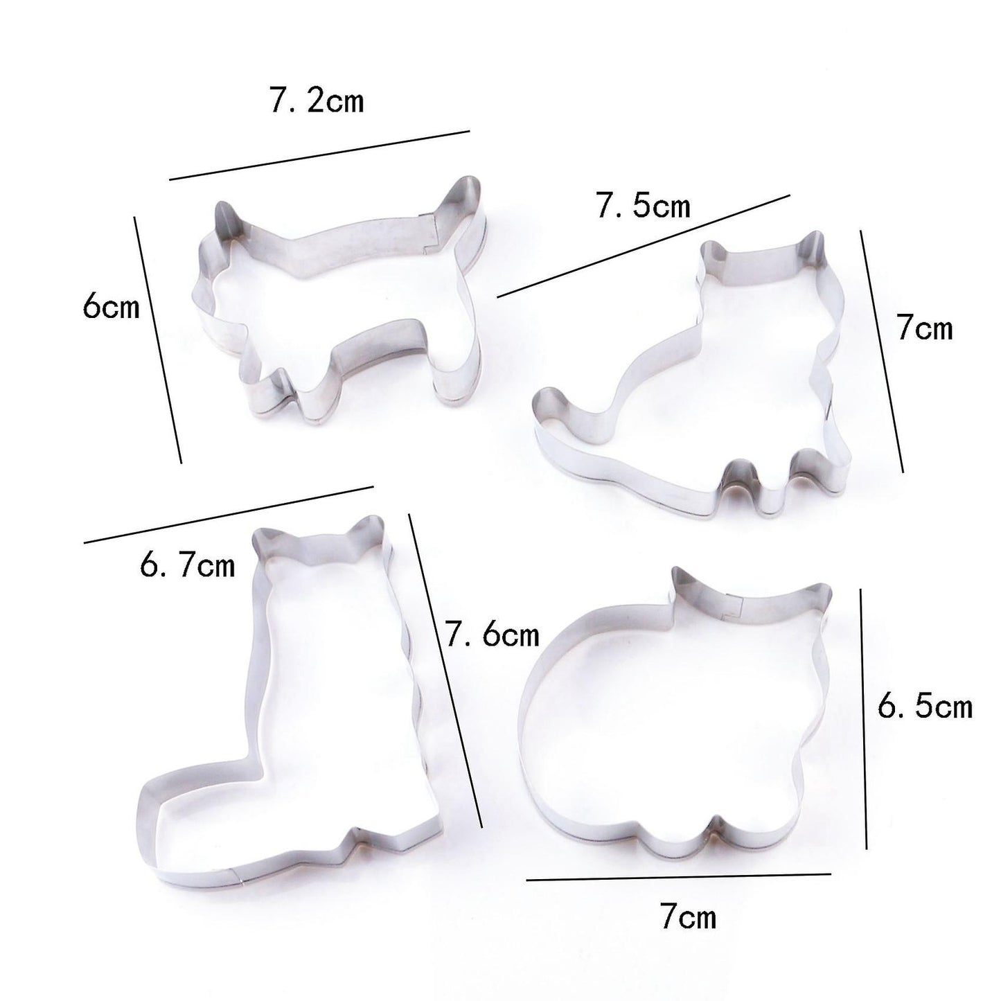 4pcs Stainless Steel Biscuit Cutting Die Cartoon Animal Biscuit Mold