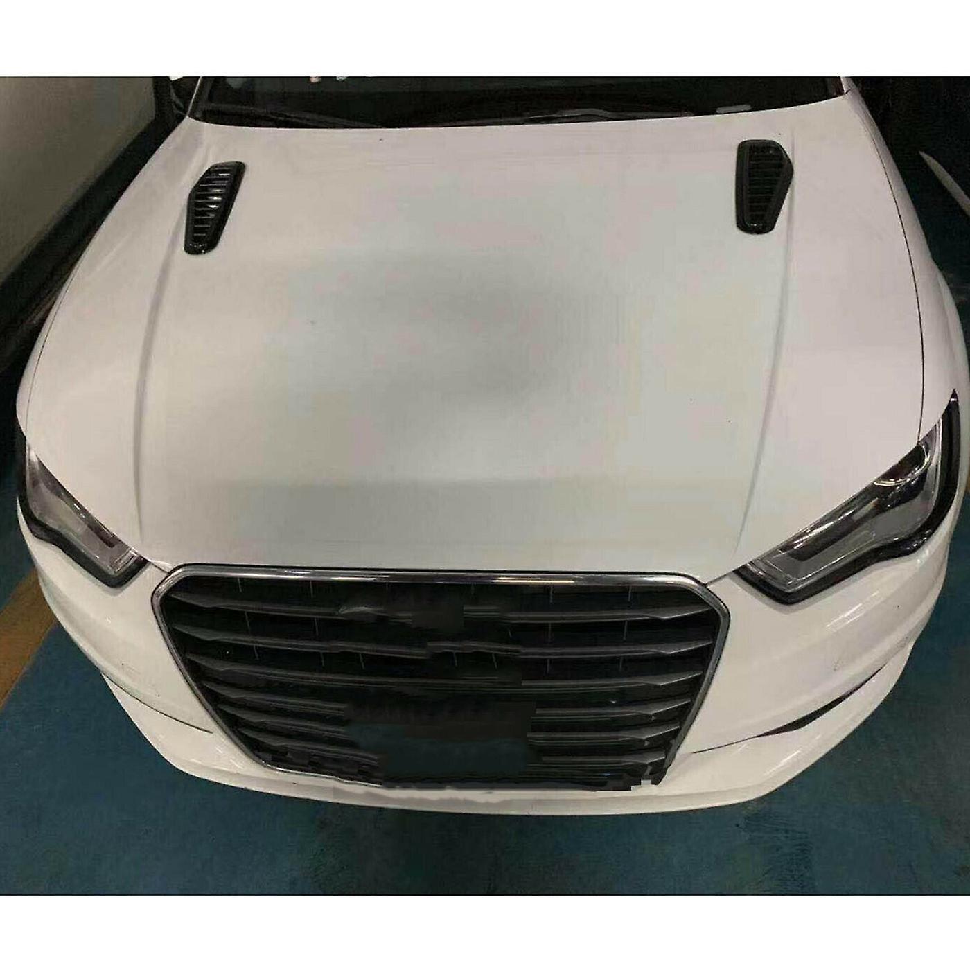 2pcs Car Simulation Shark Air Vent Universal Black Bonnet Hood Cover