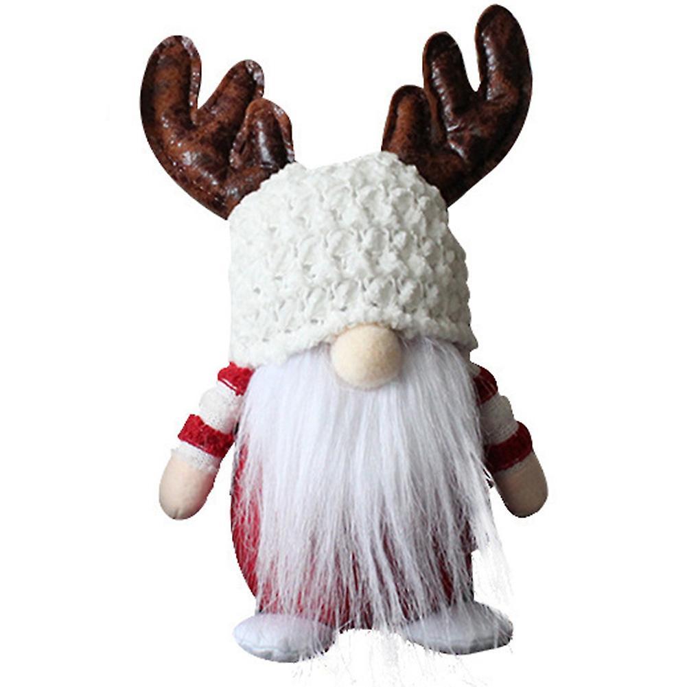 Christmas Faceless Doll Ornaments Antlers Old Man Doll White B