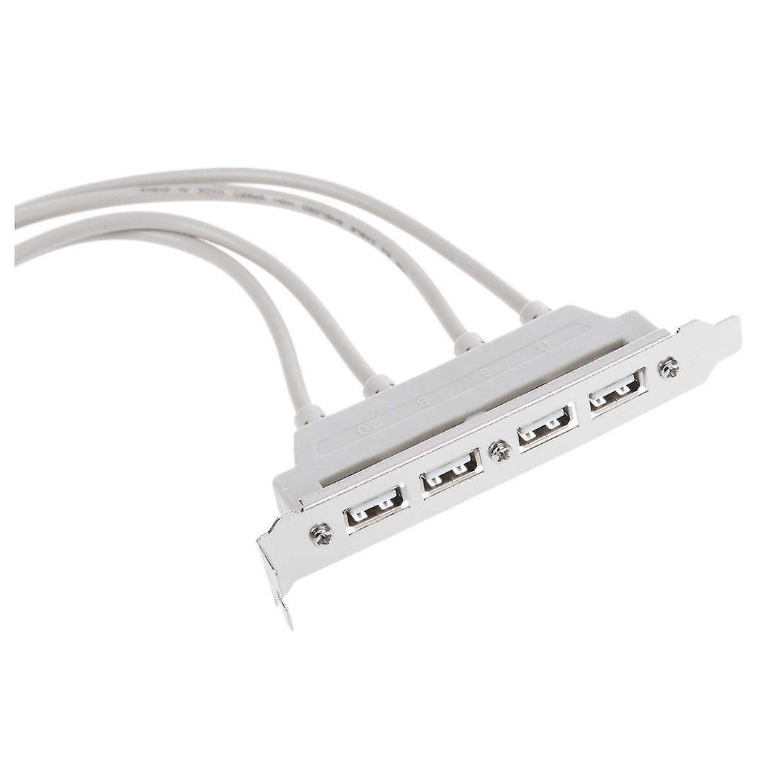 Dual Motherboard 9pin Header to 4port Usb 2.0 Female Cable Pci Bracket