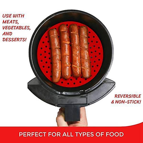 Reusable Air Fryer Liners,non Stick Surface,set Of 3 8inch Black
