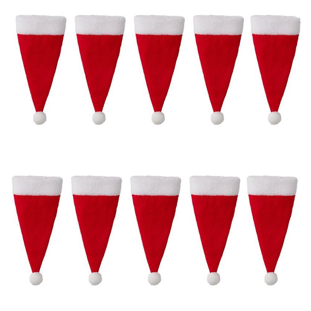 Christmas Tableware Holder Bag Mini Santa Hats Kitchen Holders 50pcs