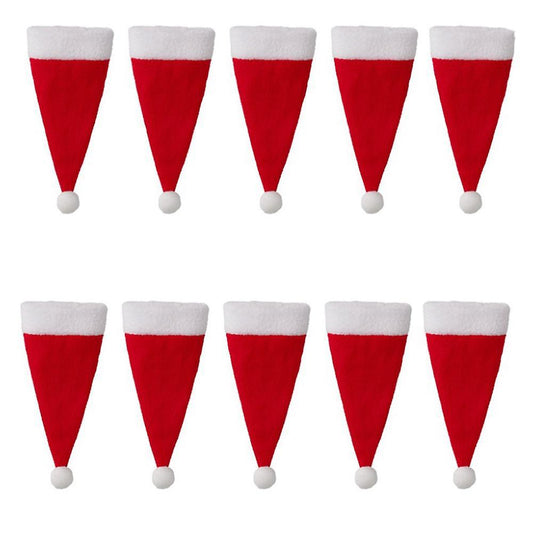 Christmas Tableware Holder Bag Mini Santa Hats Kitchen Holders 50pcs
