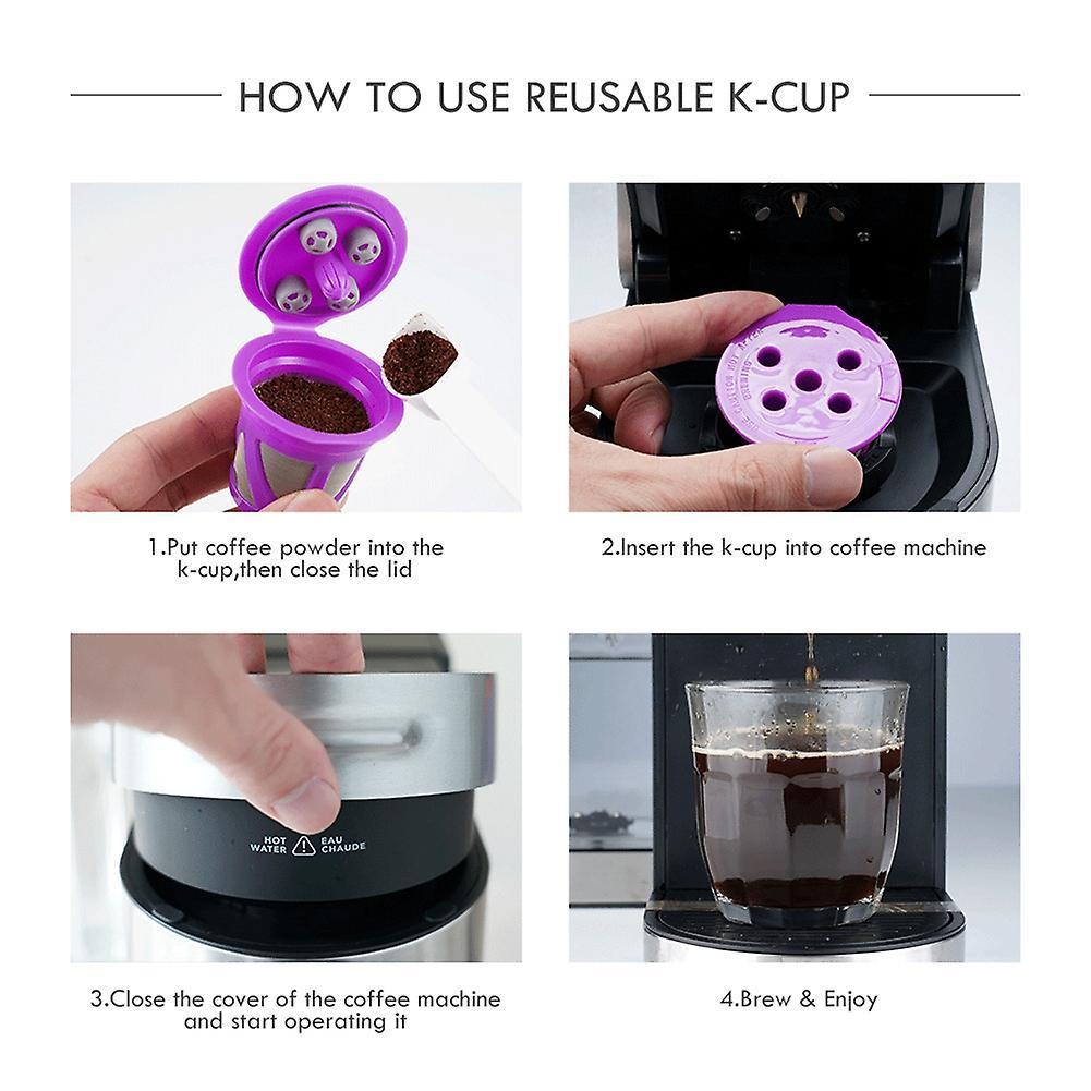 4pcs for Keurig K Cup Refillable Coffee Capsule Reusable K-cup,b
