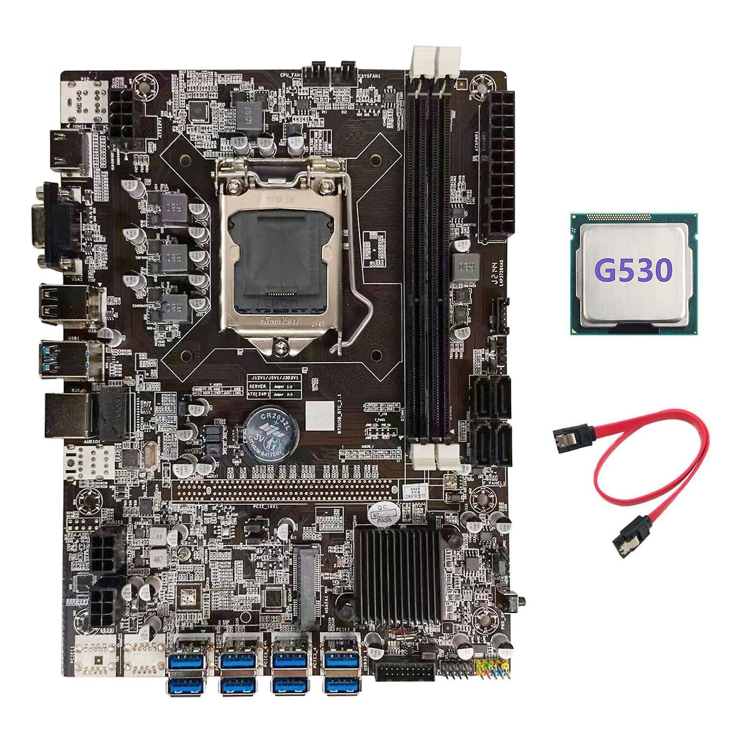 B75 Mining Motherboard+g530 Cpu+sata Cable Support Btc Motherboard
