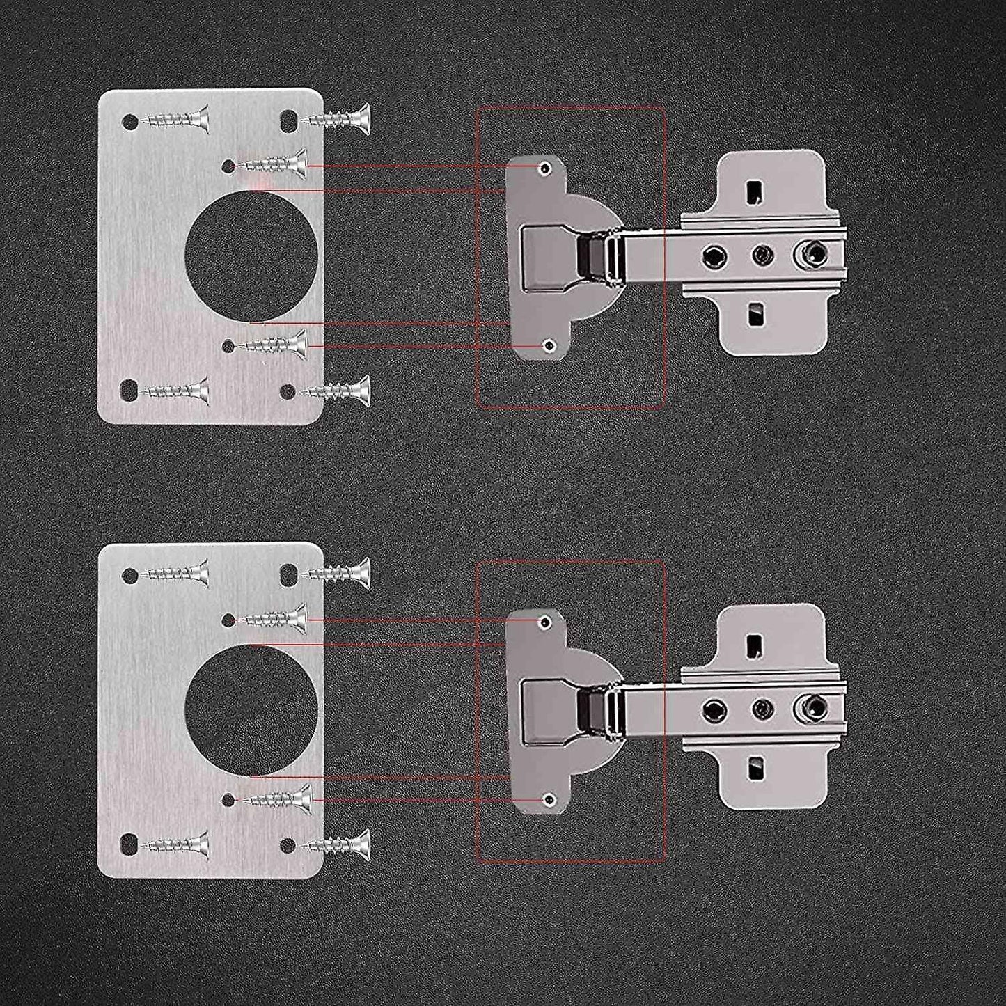 4pcs Hinge Repair Plate Stainless Steel Bracket Cabinet Hinge