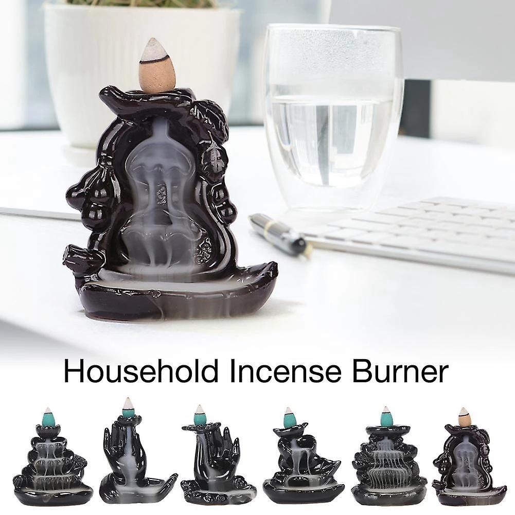 Waterfall Incense Burner Ceramic Incense Holder Handmade-lotus Leaf