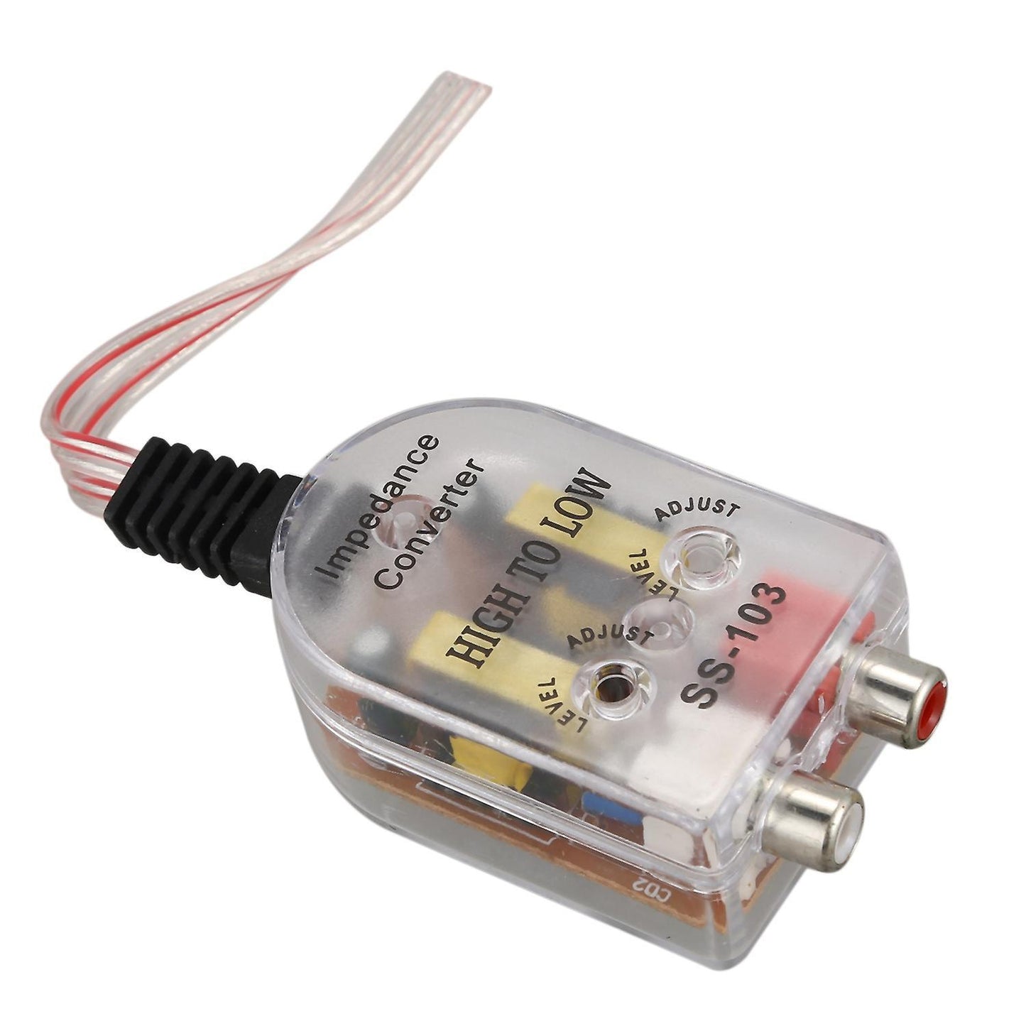 Auto Car High to Low Impedance Converter Adapter Speaker to Rca Line