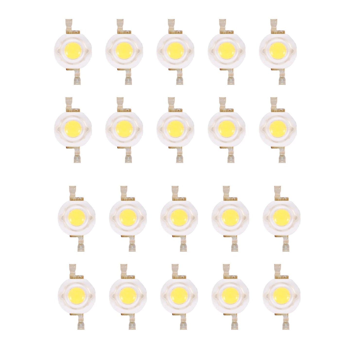 20 Pieces High Power 2 Pin 3w Warm White Led Bead Emitters 100-110lm